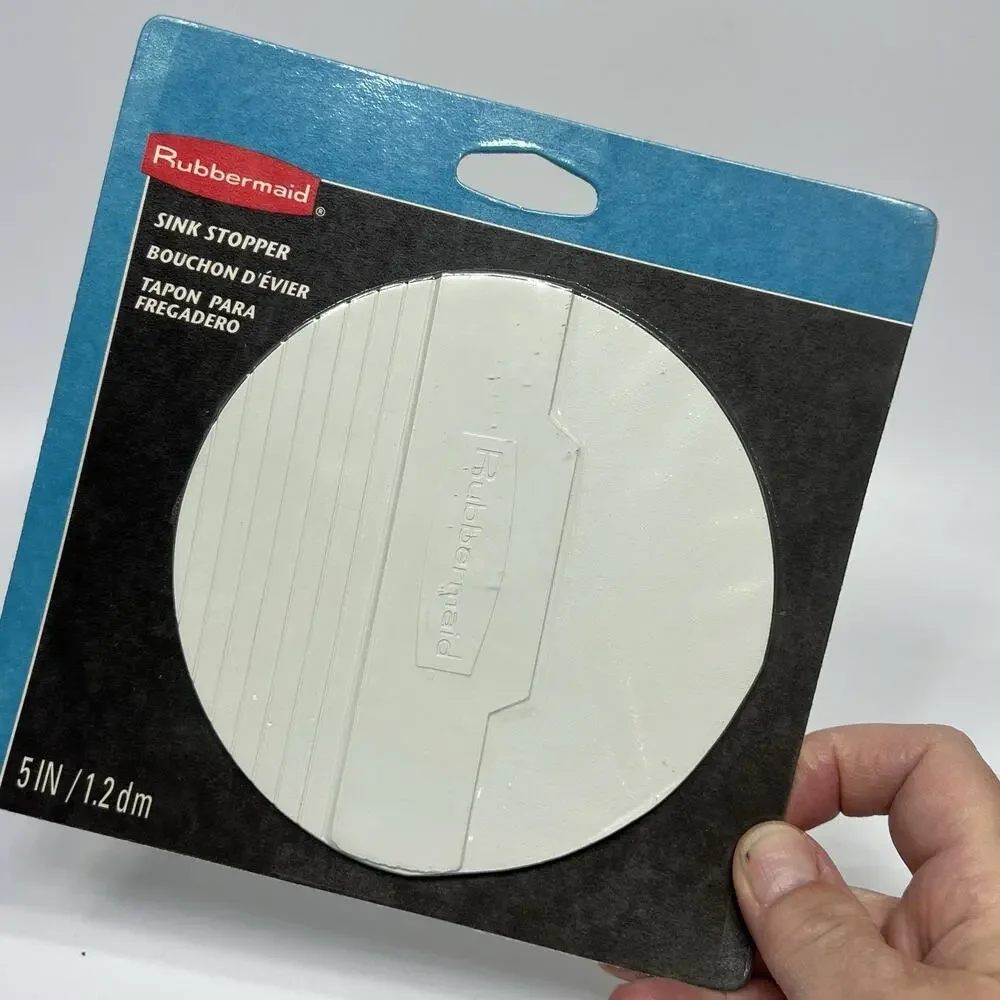 Vtg Rubbermaid Sink Stopper 2102 White 5” Round Rubber Drain Flap 1995 NEW